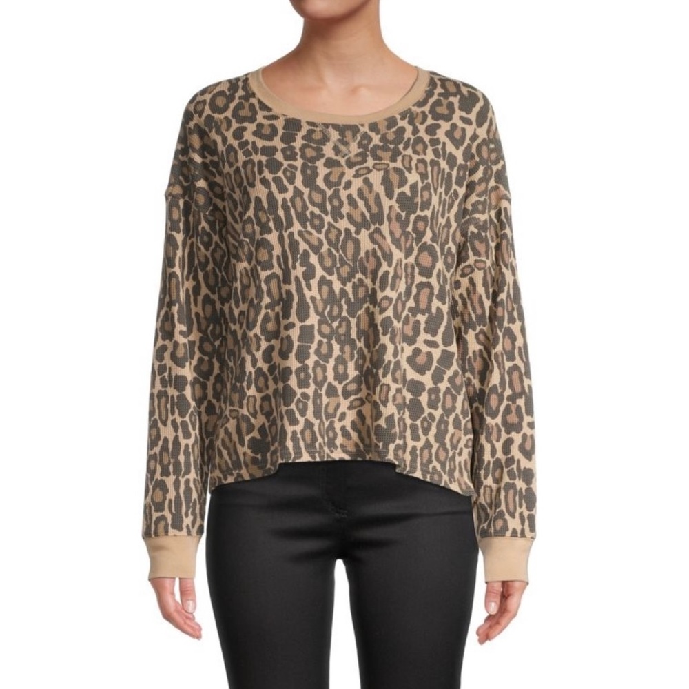 💥NWT💥 Splendid Model Animal Print Thermal Pullover  Size XS